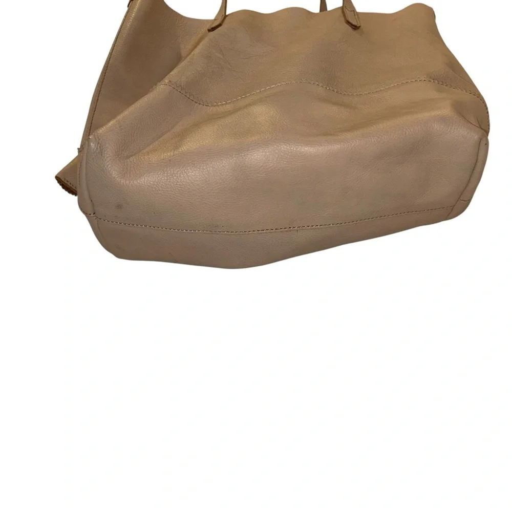 J. Crew Tan Tote Bag Minimalist Design matching snap pouch included